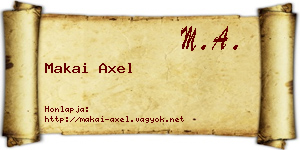 Makai Axel névjegykártya